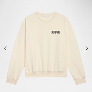 Minimal Barcode Crewneck Sweatshirt - Cream